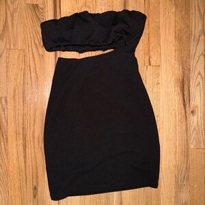 Princess Polly Black Asymmetrical Cut Out Bodycon Dress